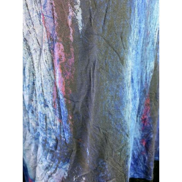 Medium Jessie and Jane Women's Blue Brushstroke Top Made in USA - Picture 4 of 8